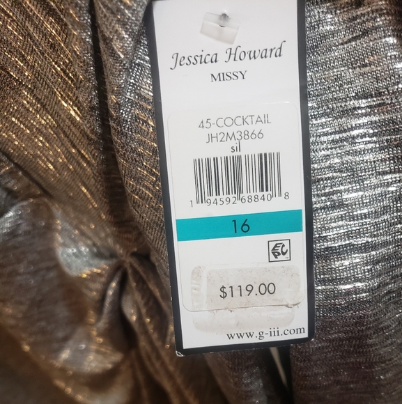 Jessica Howard Metallic Dress Size 16 NWT - Picture 9 of 12